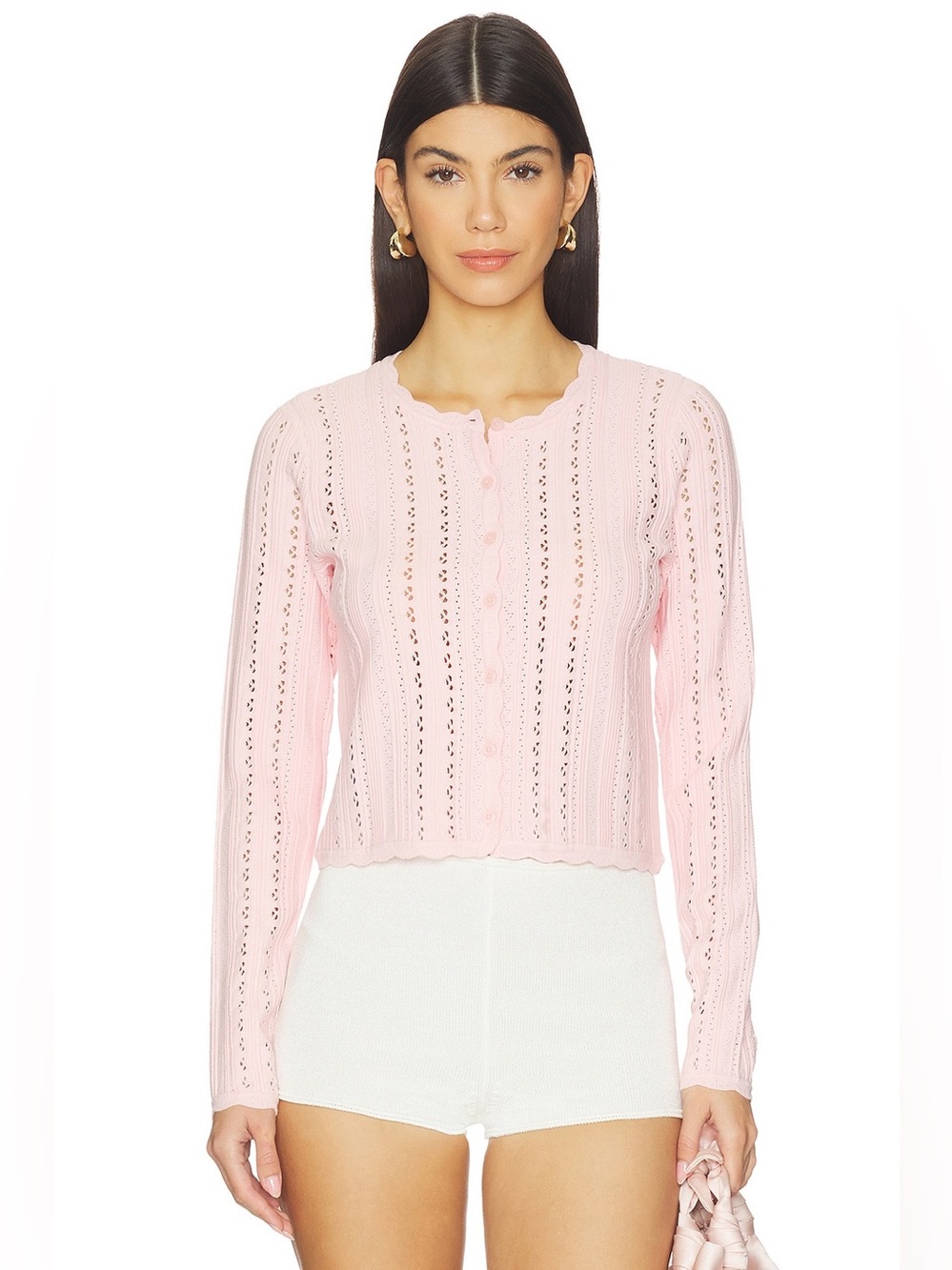 LoveShackFancy Peridot Cardigan in Peach Sorbet